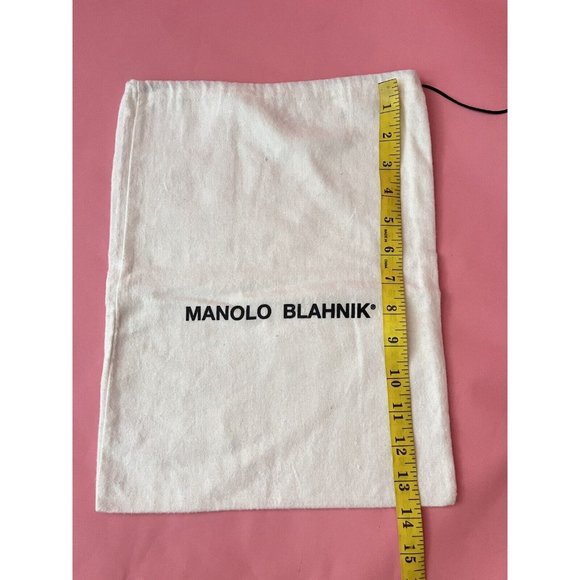 Manolo Blahnik Storage Drawstring Dust Bag Cotton White 13.5" x 10" - Picture 2 of 5